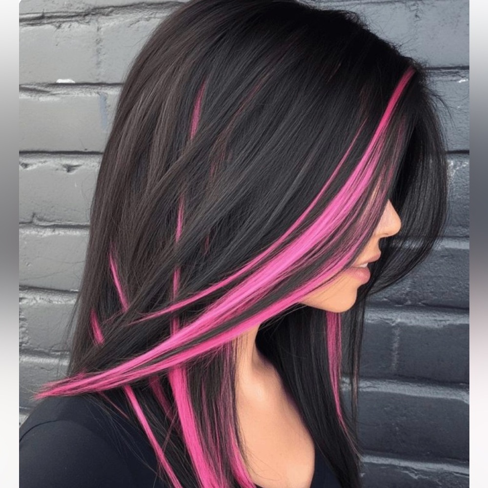 Women's 20-inch Hot Pink Hair Extensions - 10pcs